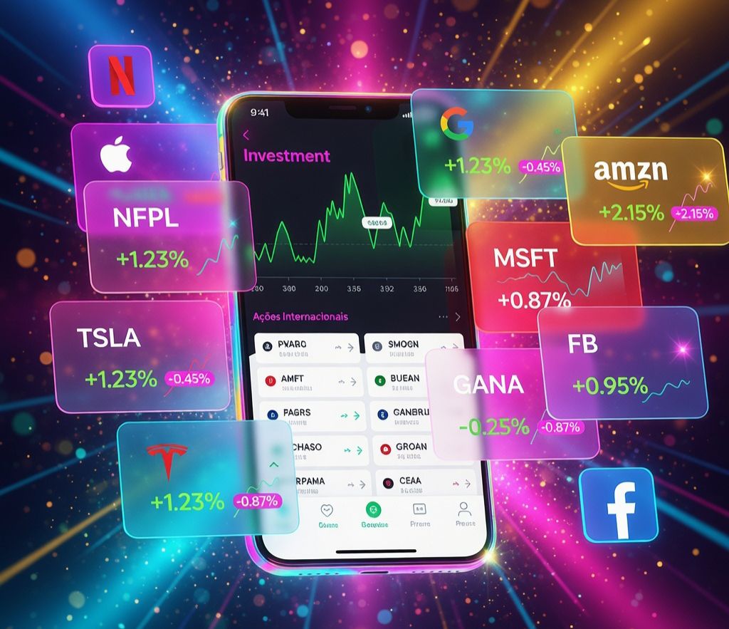 Aplicação de investimentos com ações internacionais